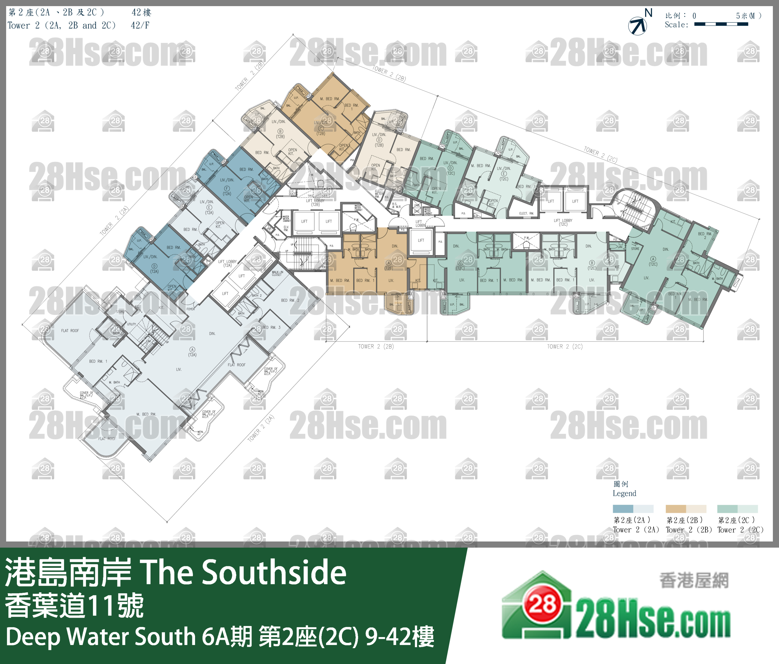 Deep Water South 6A期 第2座(2C) 9-42樓 平面圖