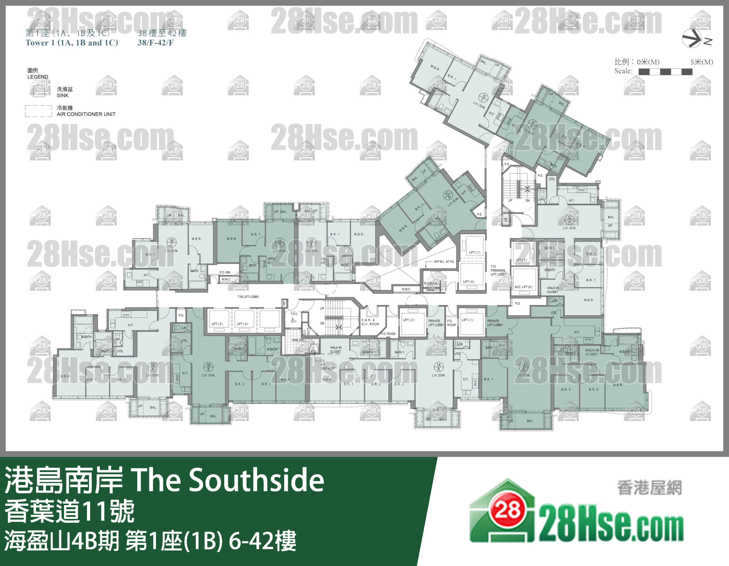 海盈山4B期 第1座(1B) 6-42樓 平面圖
