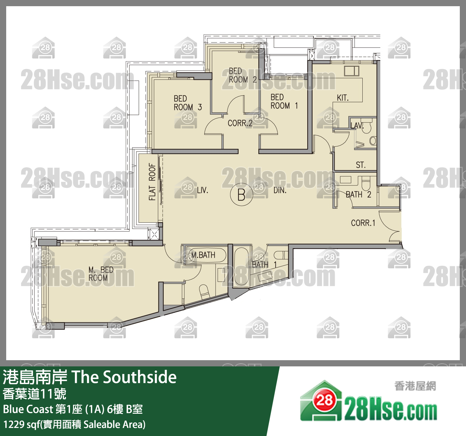 港島南岸 Blue Coast第1座 (1A)6樓 B室 平面圖