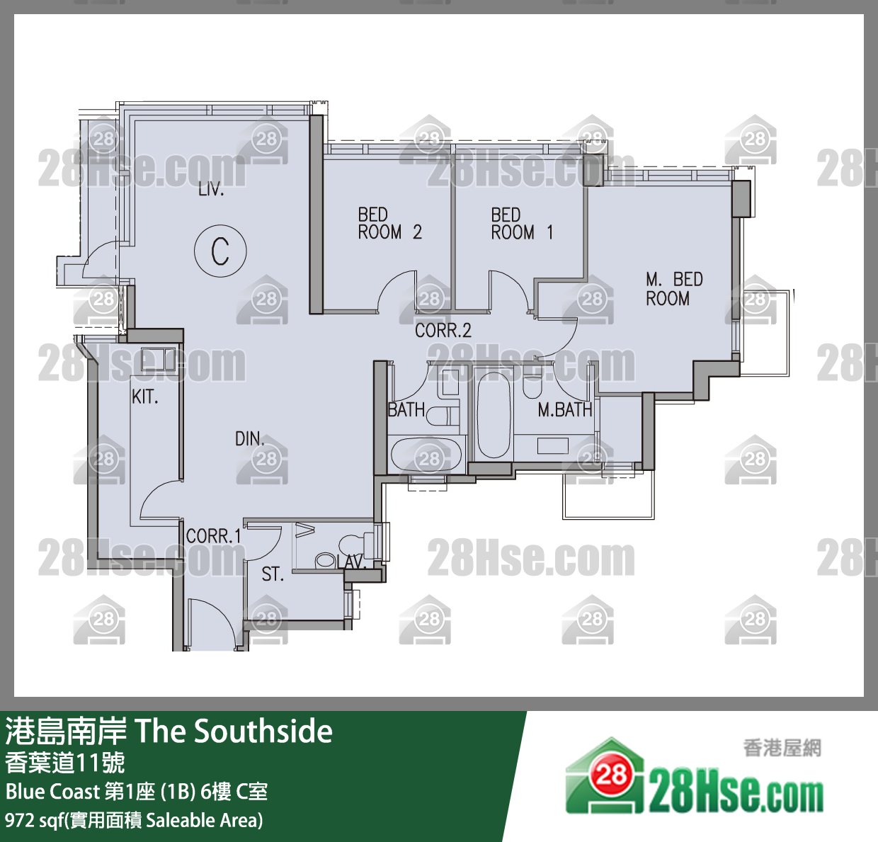 港島南岸 Blue Coast第1座 (1B)6樓 C室 平面圖