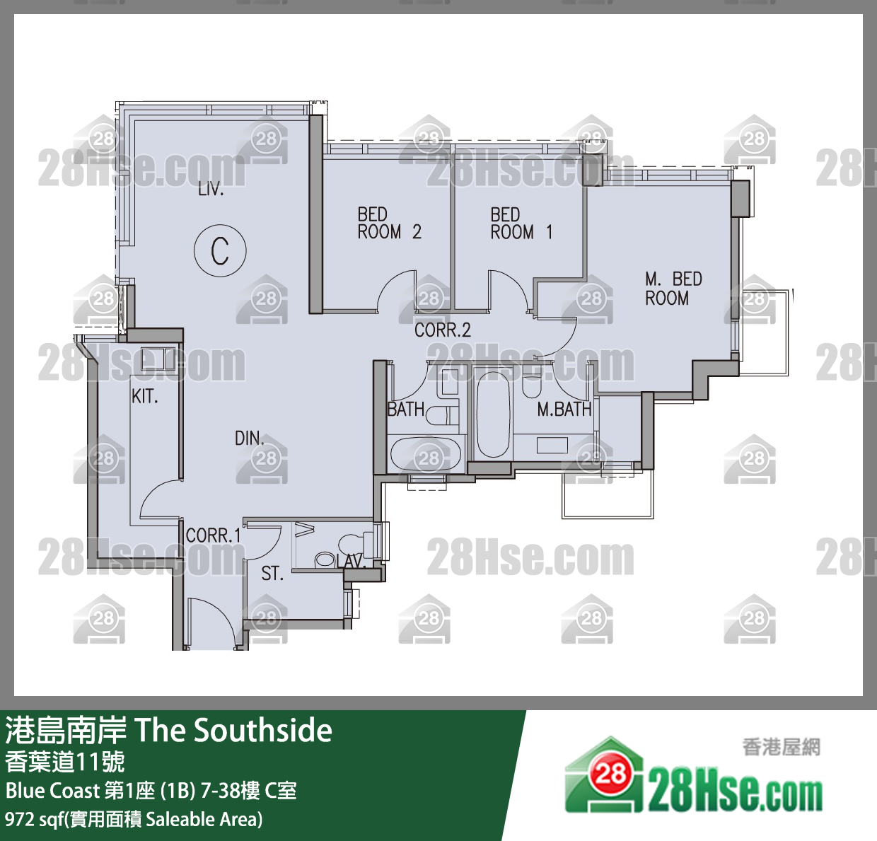 港岛南岸 单位平面图(由 28Hse 提供)