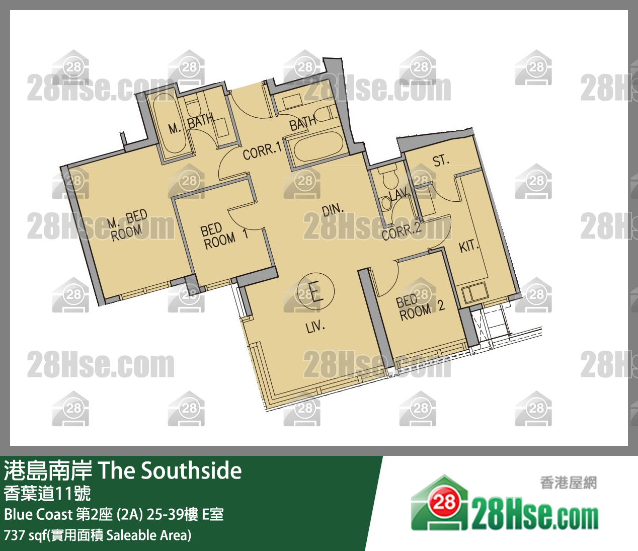 港岛南岸 单位平面图(由 28Hse 提供)