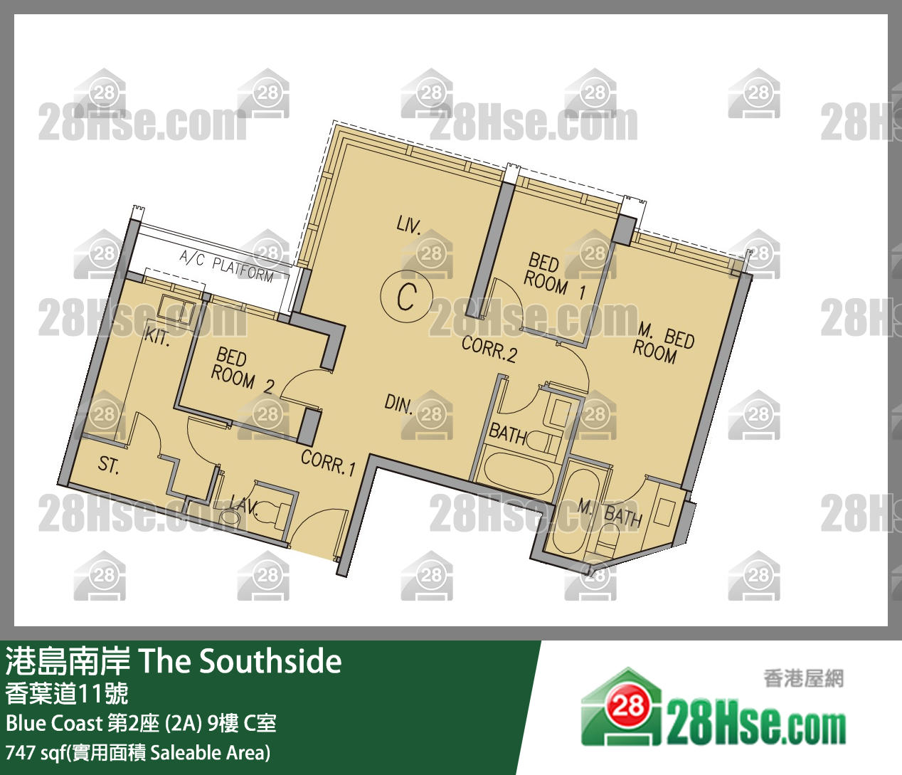 港島南岸 單位平面圖(由 28Hse 提供)