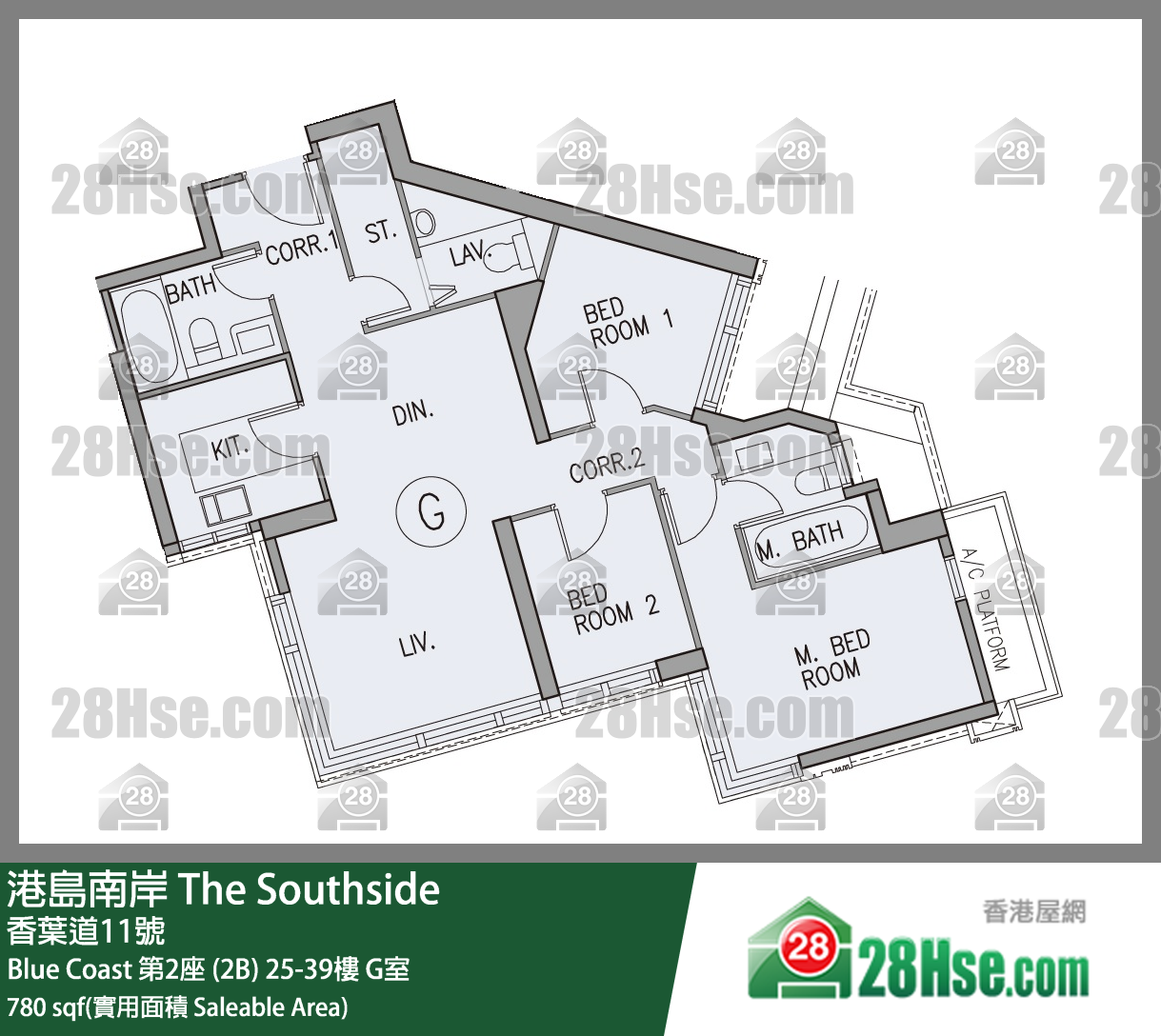 港島南岸 單位平面圖(由 28Hse 提供)