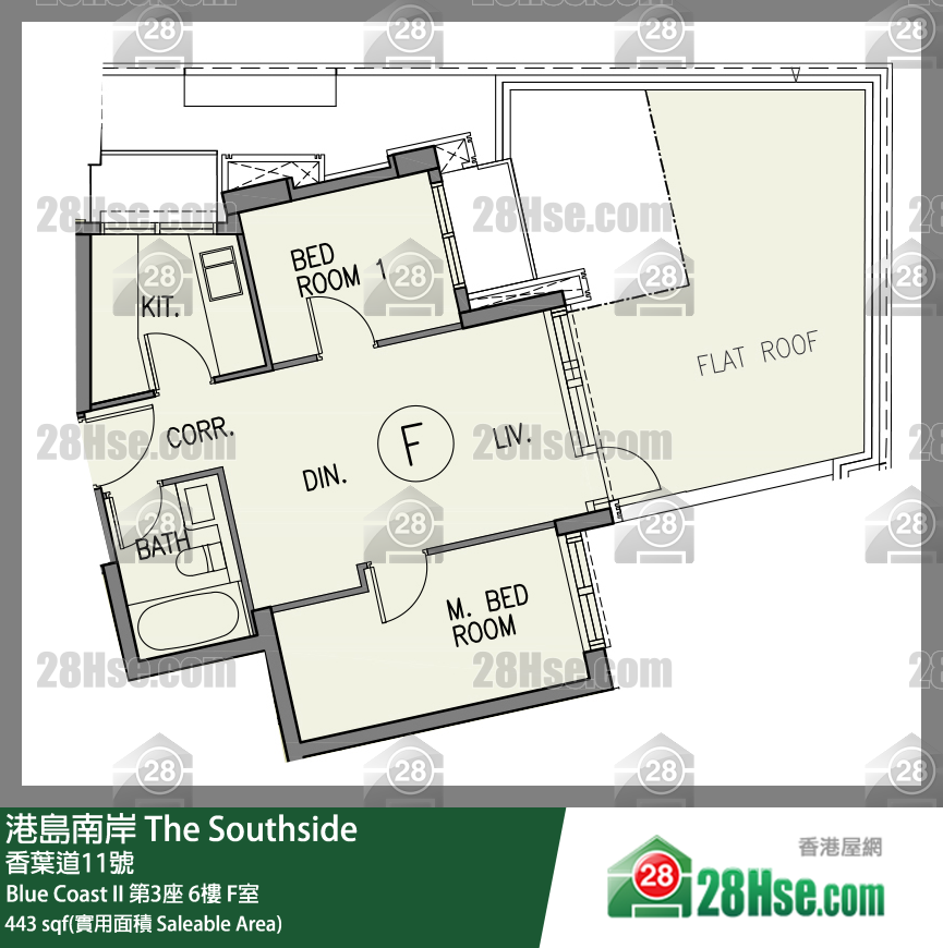 港島南岸 Blue Coast II第3座6樓 F室 平面圖