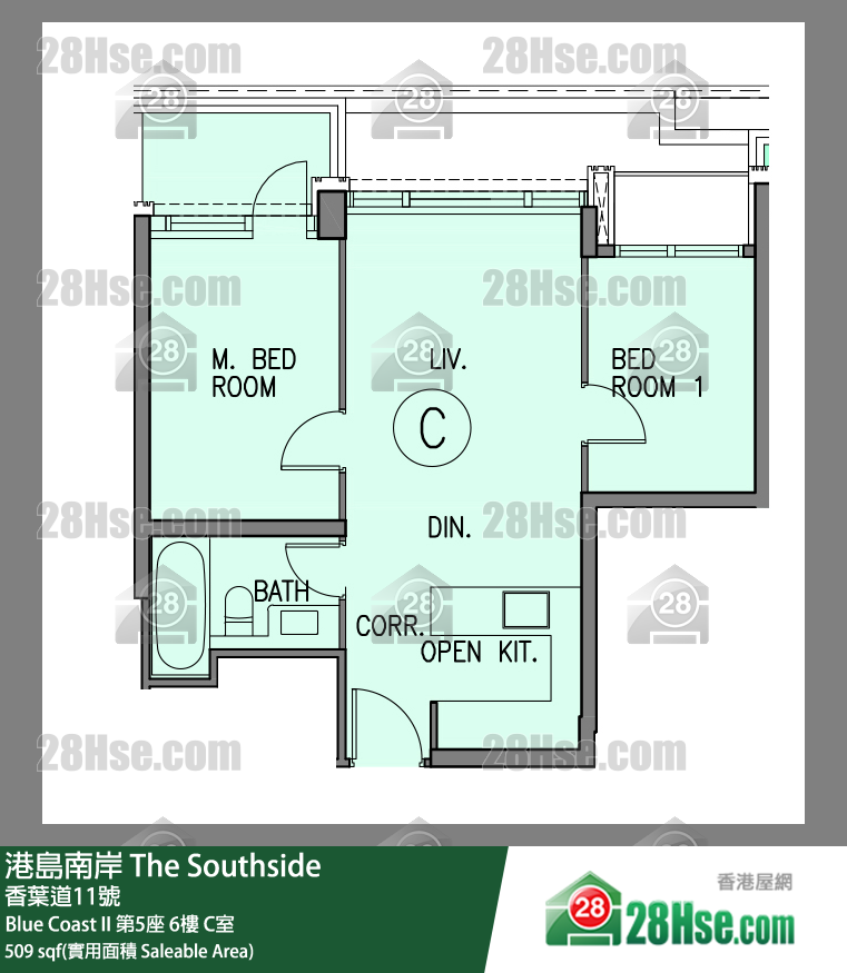 港島南岸 Blue Coast II第5座6樓 C室 平面圖