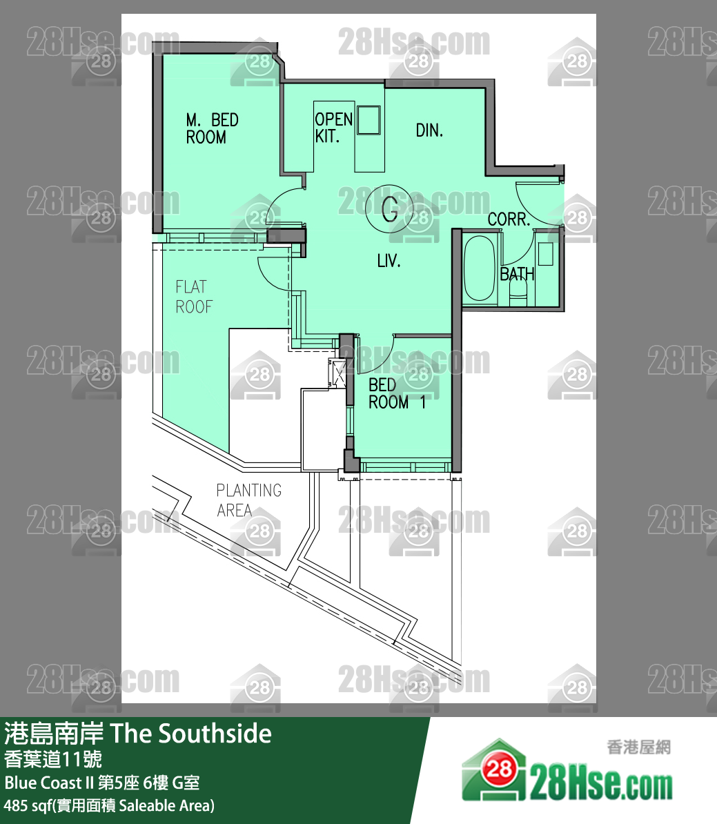 港島南岸 Blue Coast II第5座6樓 G室 平面圖