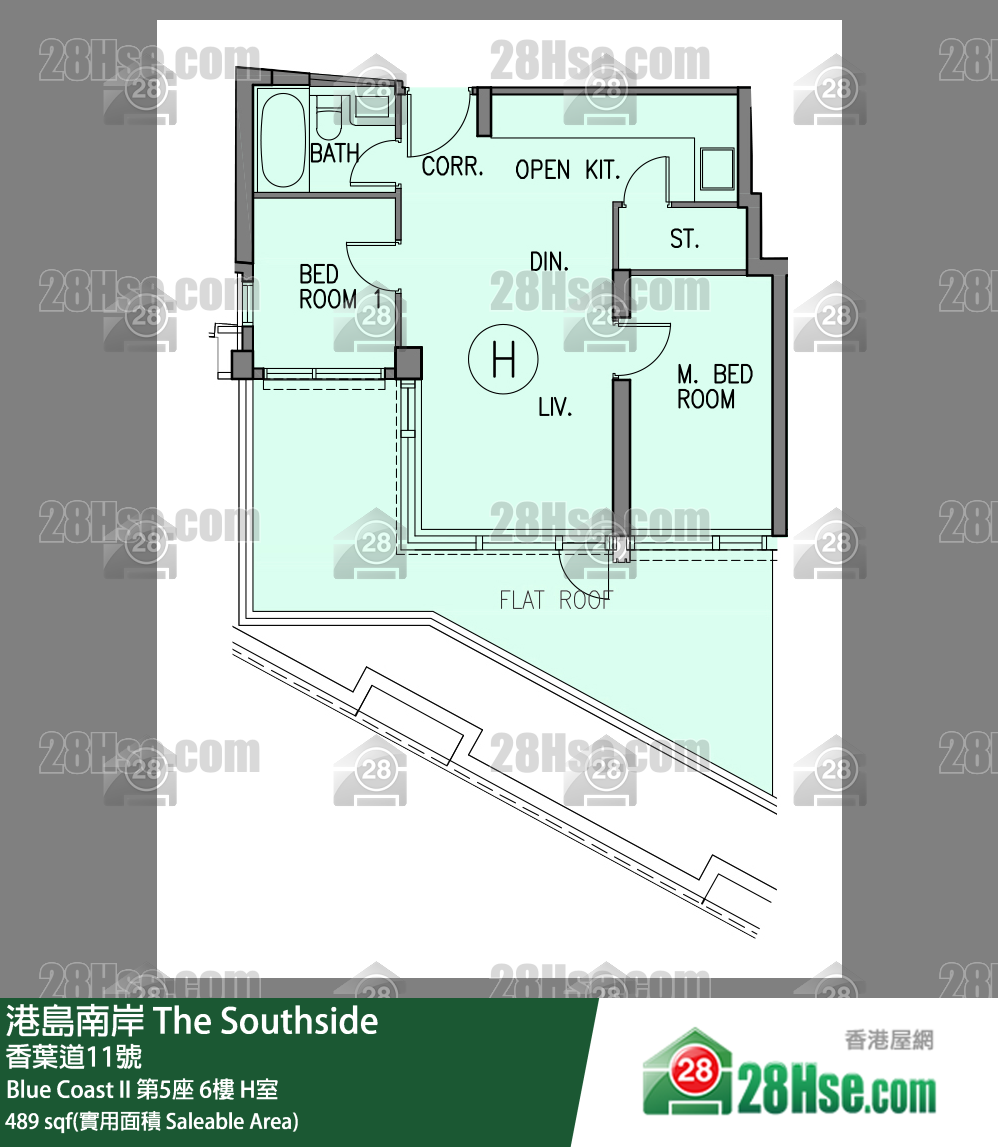 港島南岸 Blue Coast II第5座6樓 H室 平面圖