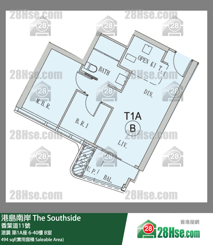 港島南岸 滶晨第1A座40樓 B室 平面圖