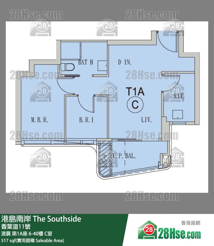 港島南岸 滶晨第1A座26樓 C室 平面圖