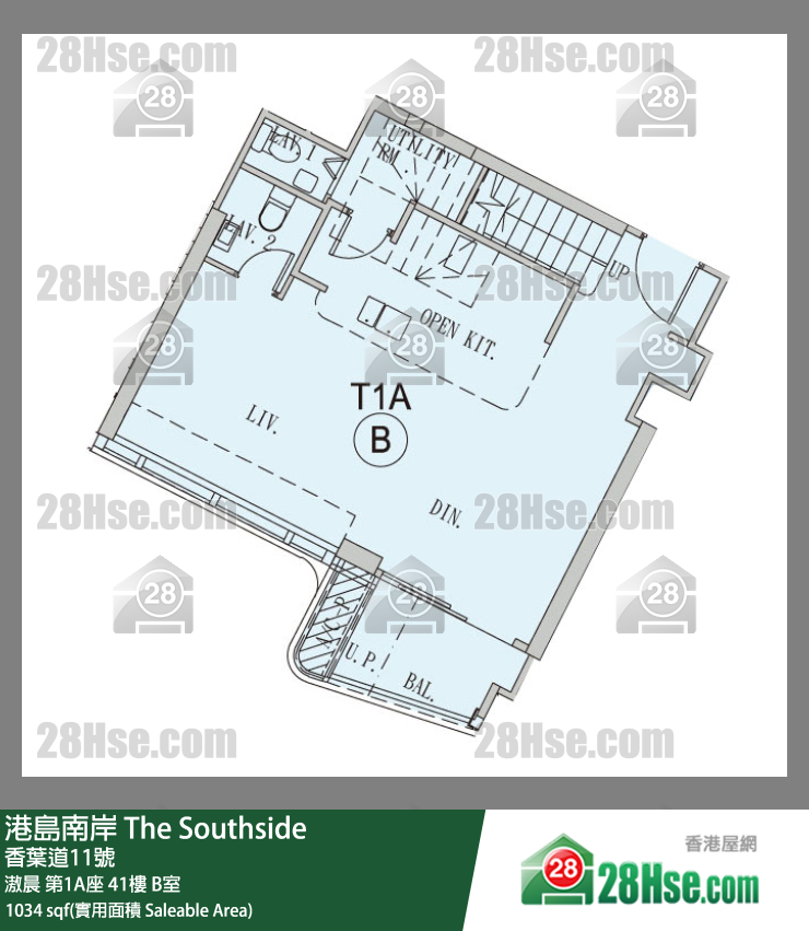 港島南岸 滶晨第1A座41樓 B室 平面圖