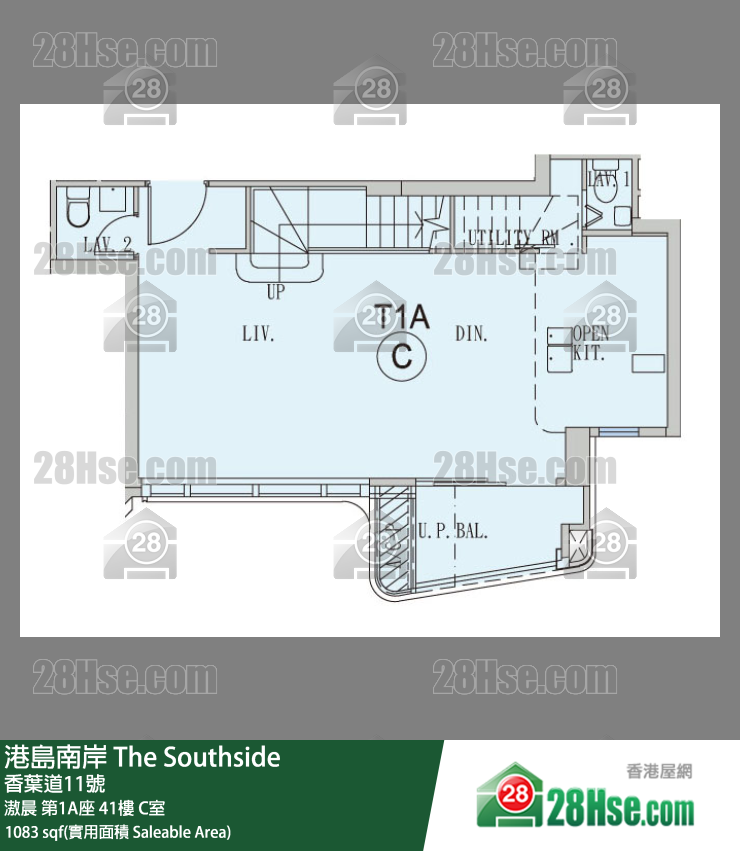 港島南岸 滶晨第1A座41樓 C室 平面圖