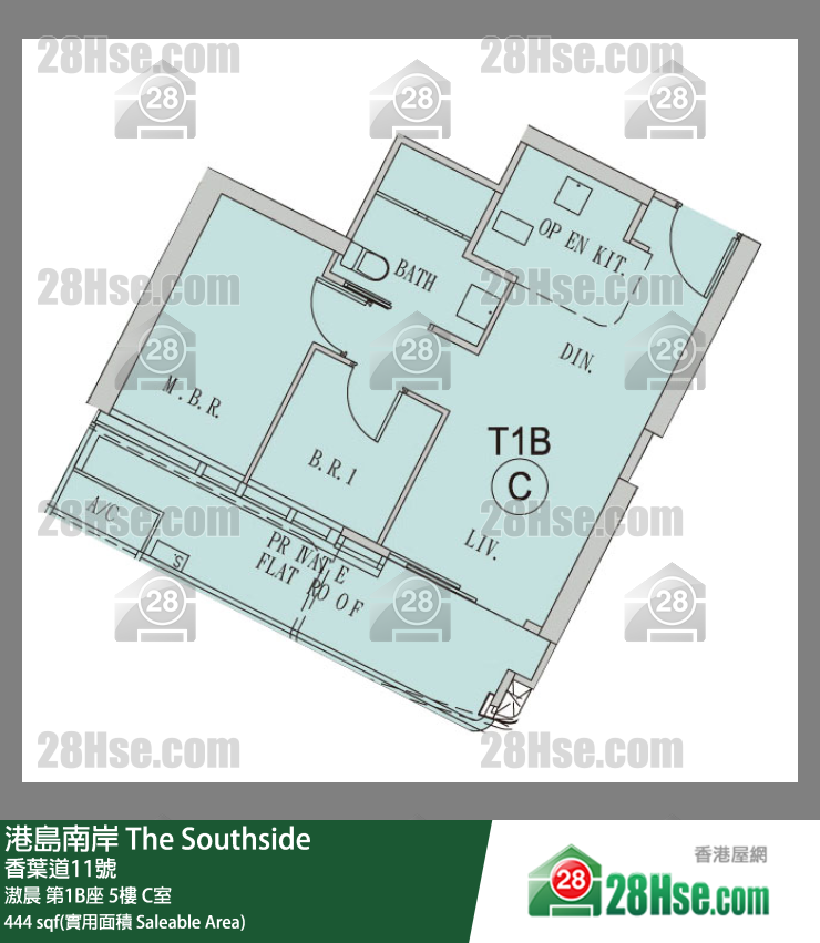 港島南岸 滶晨第1B座5樓 C室 平面圖
