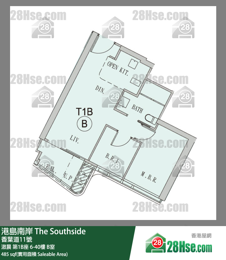 港島南岸 滶晨第1B座38樓 B室 平面圖