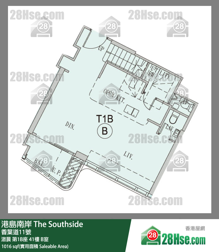 港島南岸 滶晨第1B座41樓 B室 平面圖