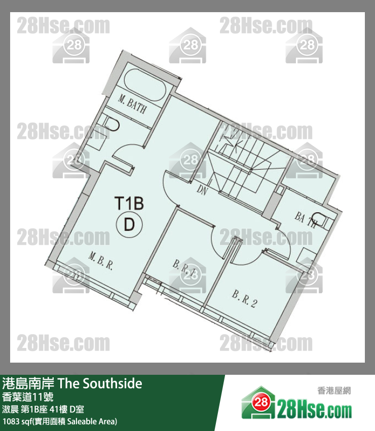 港島南岸 滶晨第1B座41樓 D室 平面圖