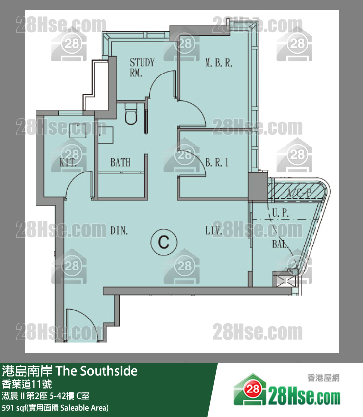 港島南岸 滶晨 II第2座7樓 C室 平面圖