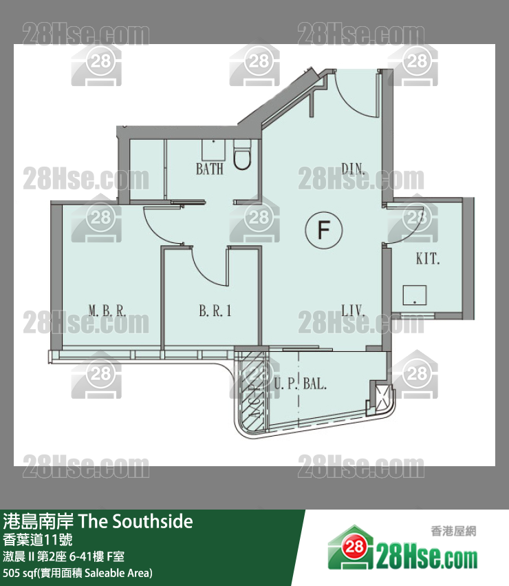 港島南岸 滶晨 II第2座10樓 F室 平面圖
