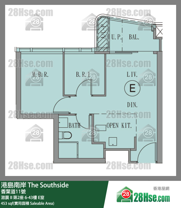 港島南岸 滶晨 II第2座7樓 E室 平面圖