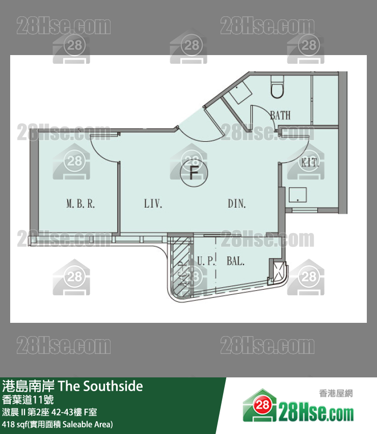 港島南岸 滶晨 II第2座42樓 F室 平面圖