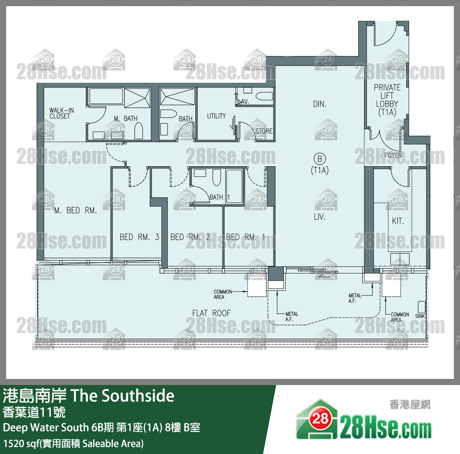 港岛南岸 Deep Water South 6B期第1座(1A)8楼 B室 平面图
