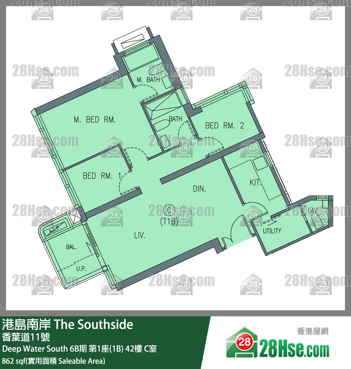 港島南岸 Deep Water South 6B期第1座(1B)42樓 C室 平面圖