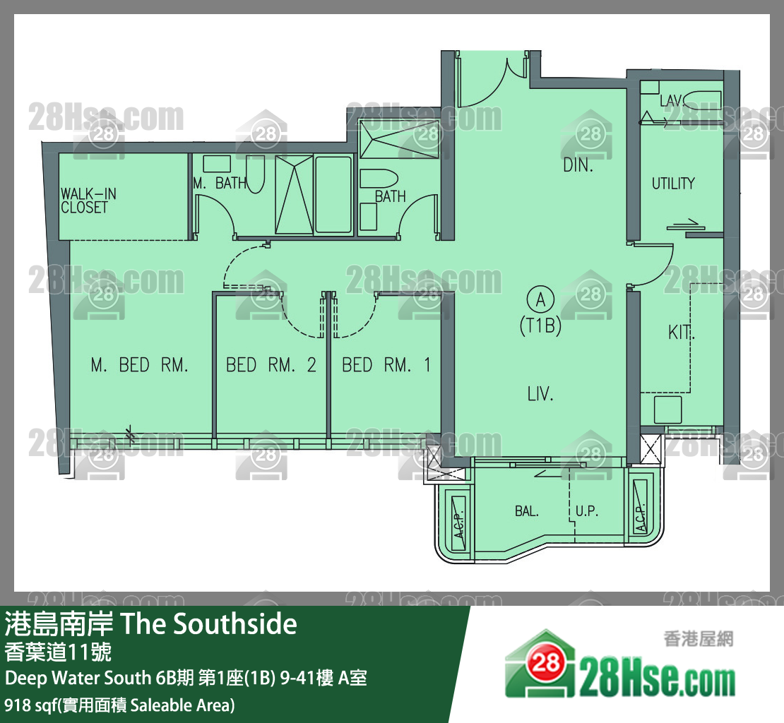 港島南岸 Deep Water South 6B期第1座(1B)22樓 A室 平面圖