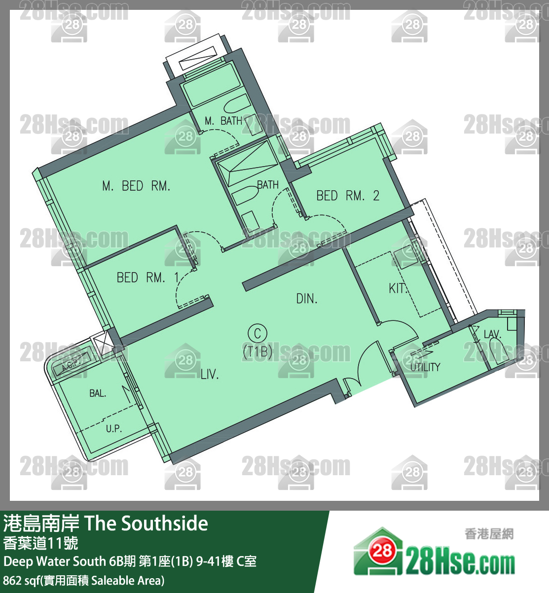 港島南岸 Deep Water South 6B期第1座(1B)17樓 C室 平面圖