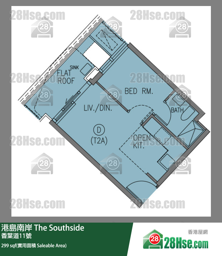 港岛南岸 Deep Water South 6A期第2座(2A)8楼 D室 平面图