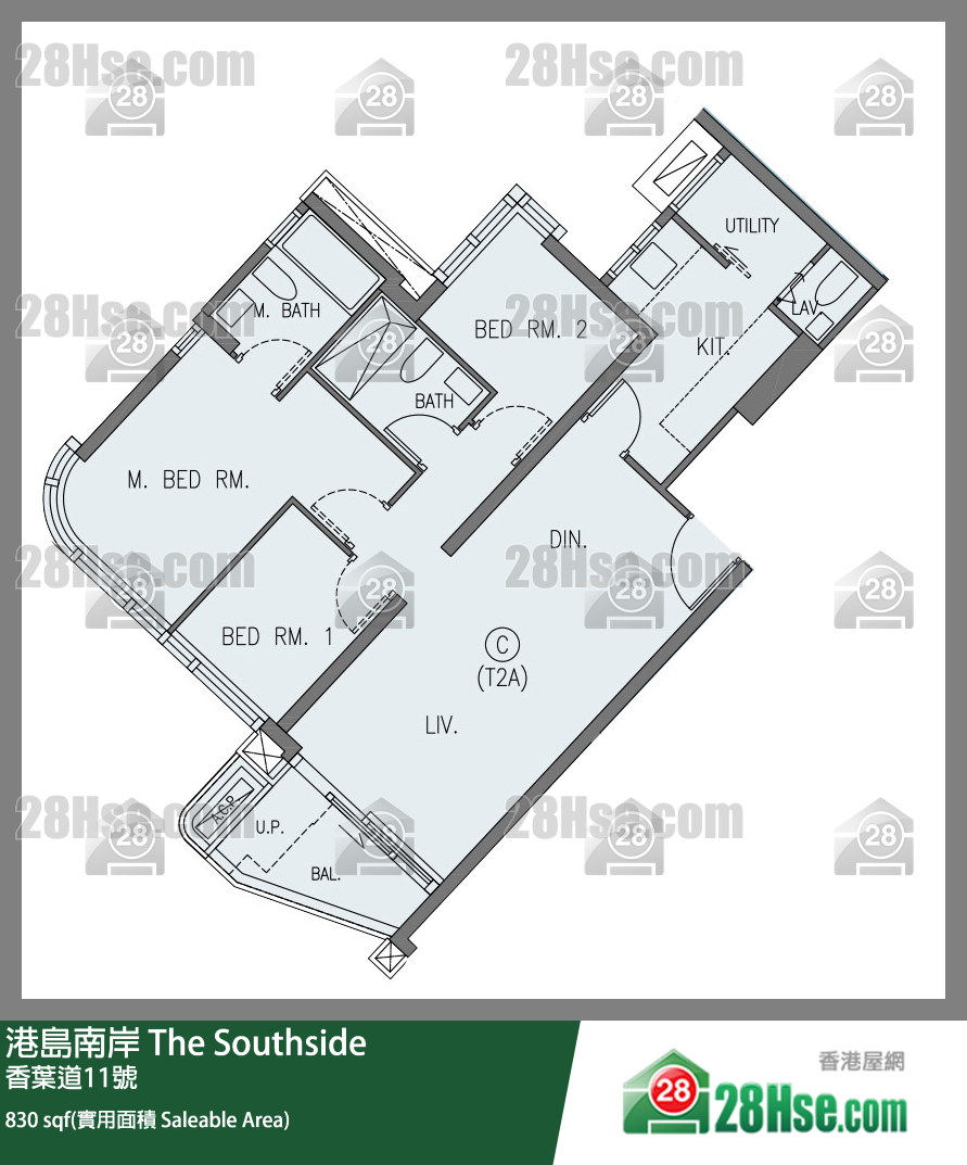 港岛南岸 Deep Water South 6A期第2座(2A)17楼 C室 平面图