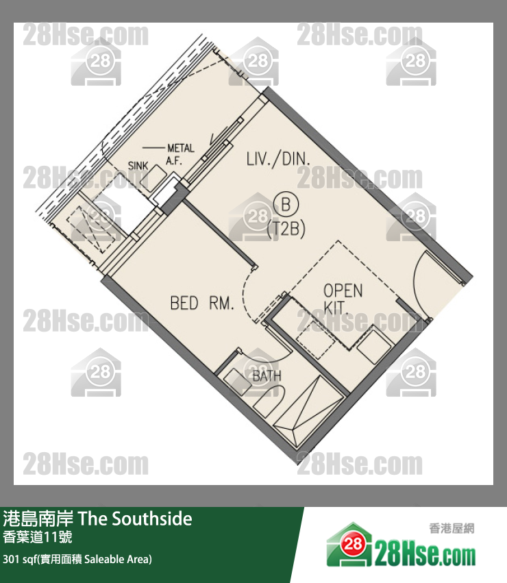 港島南岸 Deep Water South 6A期第2座(2B)8樓 B室 平面圖