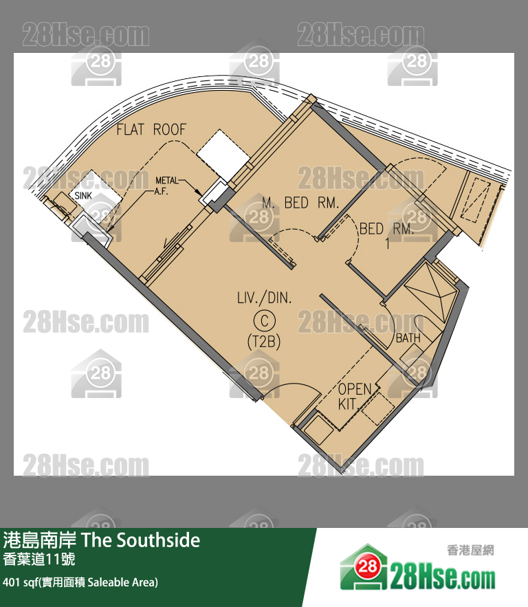 港岛南岸 Deep Water South 6A期第2座(2B)8楼 C室 平面图