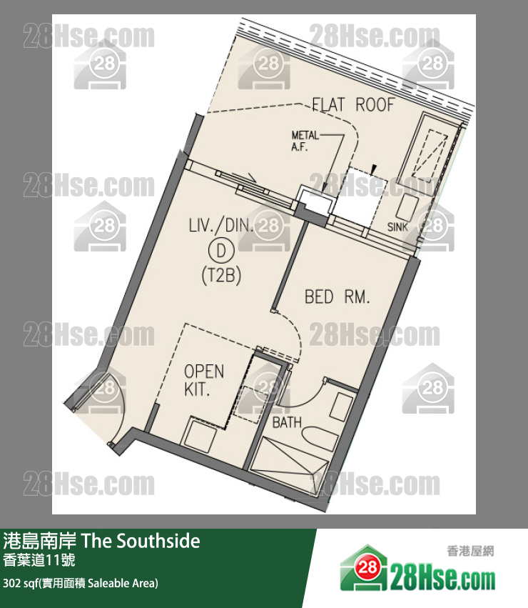 港島南岸 Deep Water South 6A期第2座(2B)8樓 D室 平面圖
