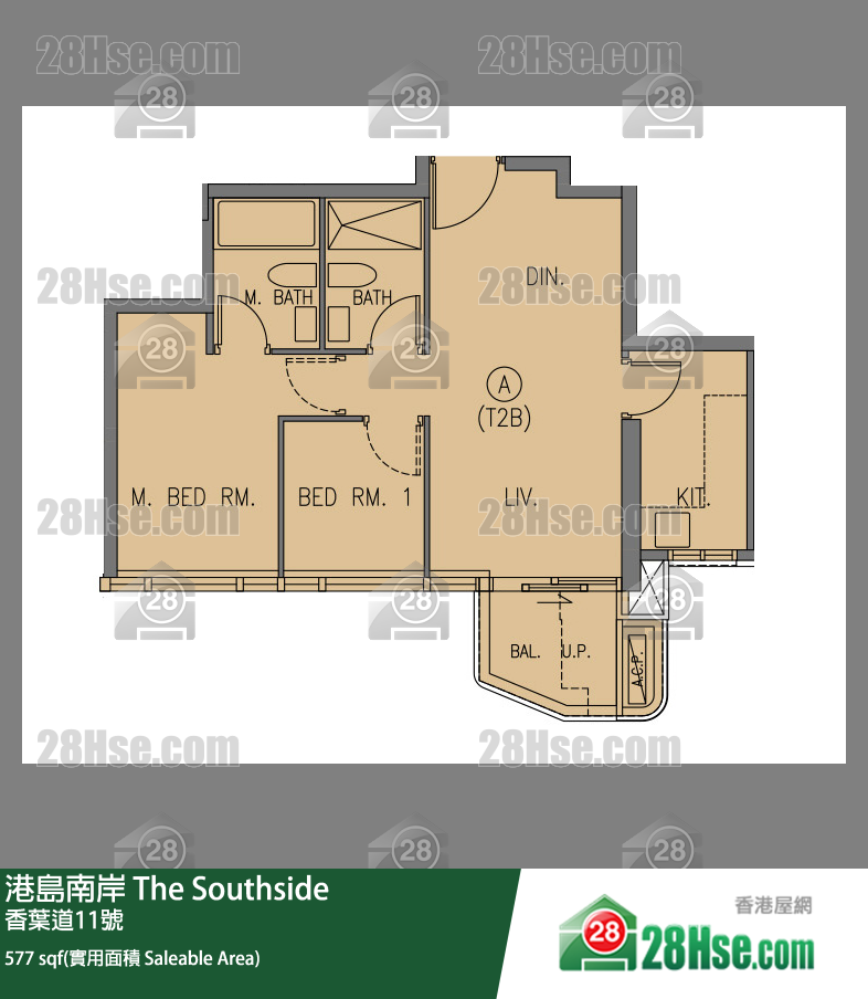 港島南岸 Deep Water South 6A期第2座(2B)12樓 A室 平面圖