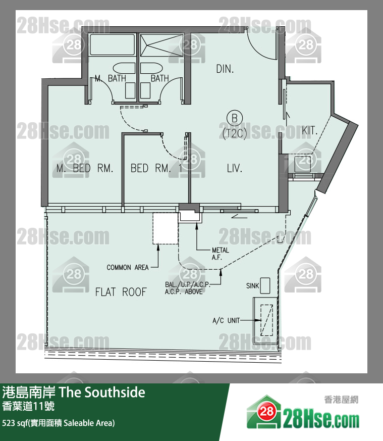 港岛南岸 Deep Water South 6A期第2座(2C)8楼 B室 平面图