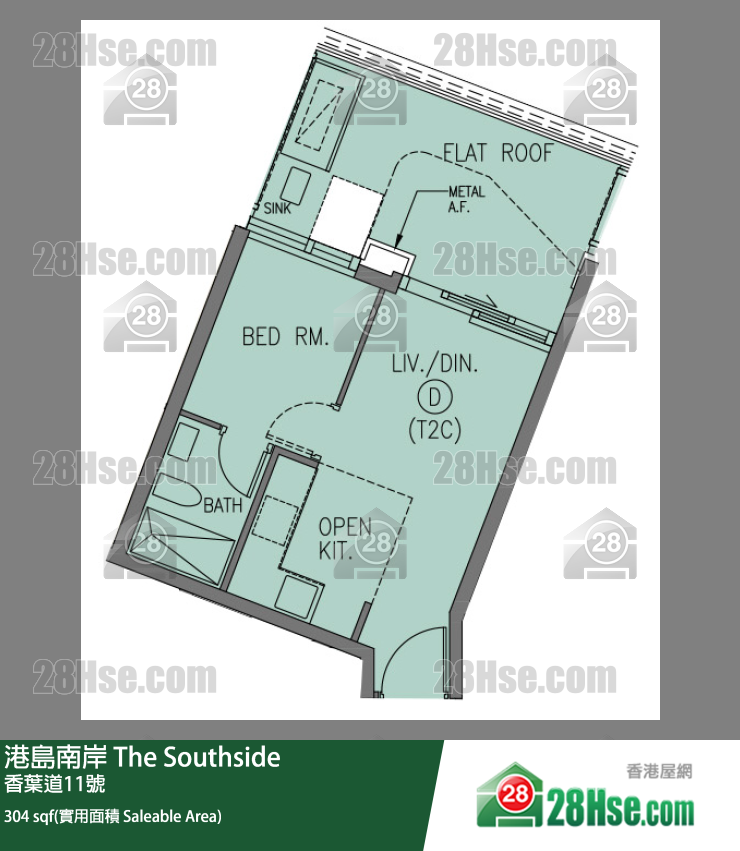 港岛南岸 Deep Water South 6A期第2座(2C)8楼 D室 平面图