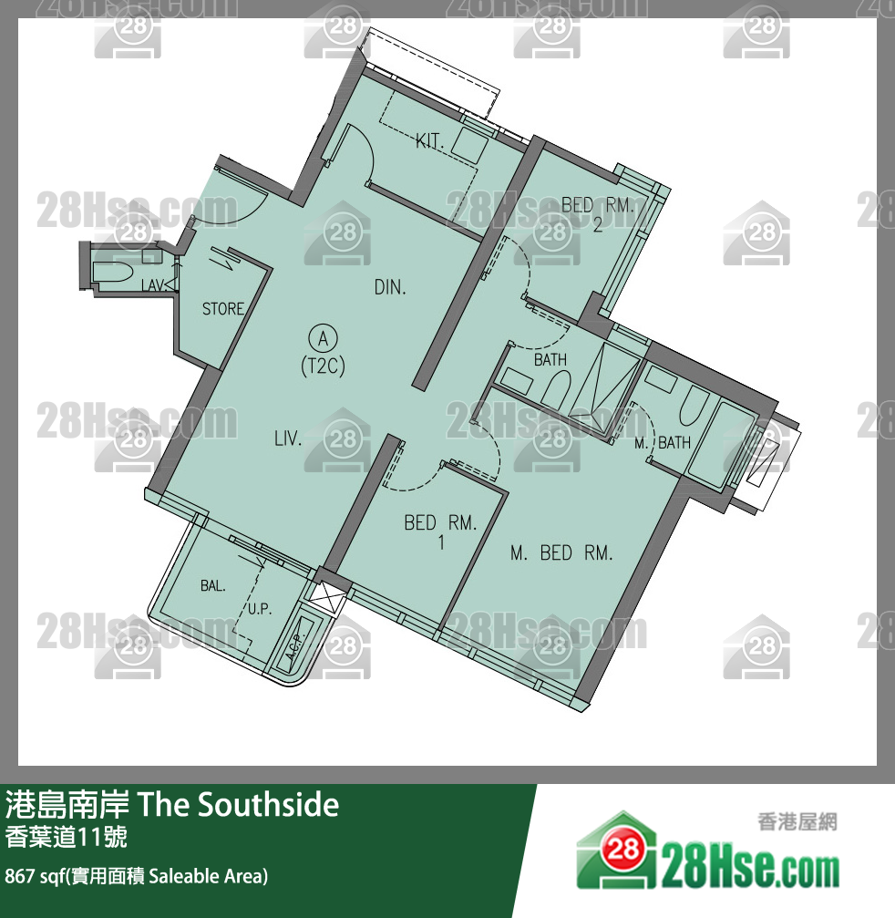 港岛南岸 Deep Water South 6A期第2座(2C)19楼 A室 平面图