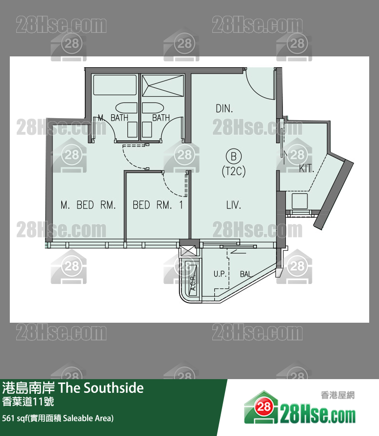 港岛南岸 Deep Water South 6A期第2座(2C)16楼 B室 平面图