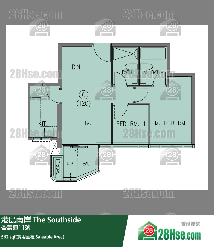 港岛南岸 Deep Water South 6A期第2座(2C)27楼 C室 平面图