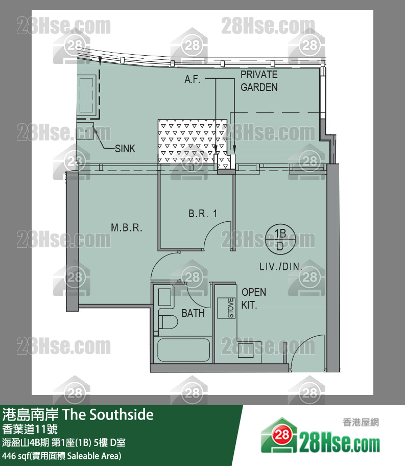 港岛南岸 海盈山4B期第1座(1B)5楼 D室 平面图