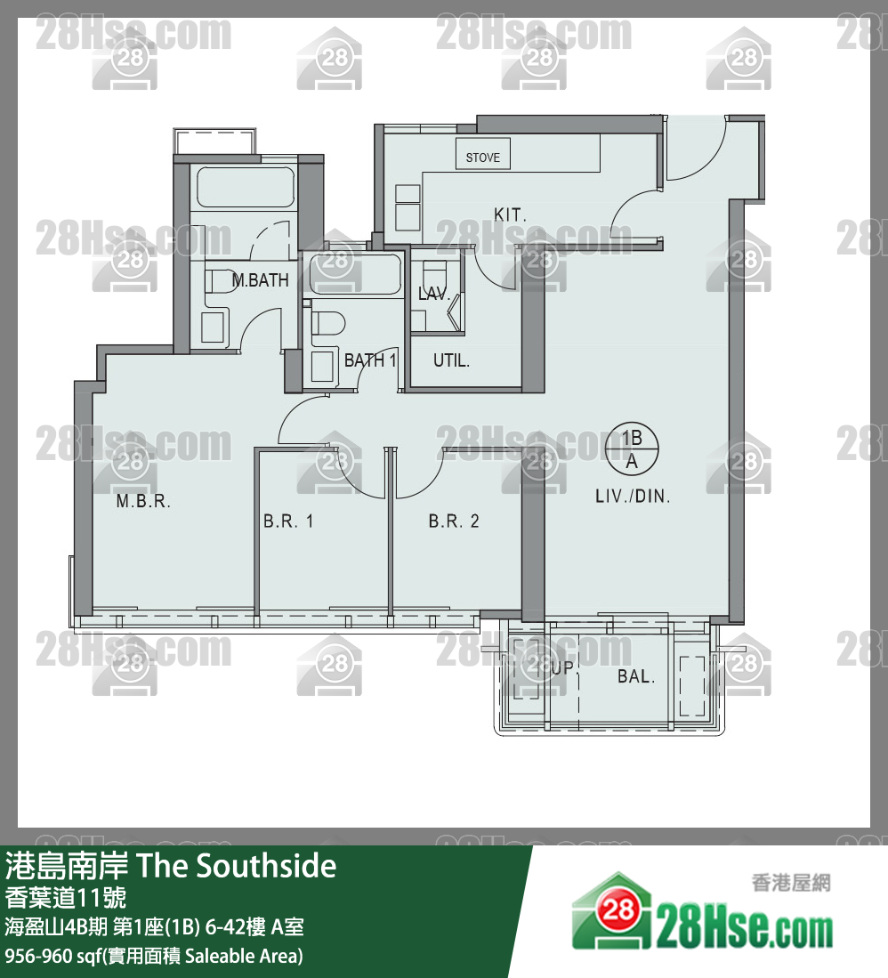 港岛南岸 海盈山4B期第1座(1B)10楼 A室 平面图