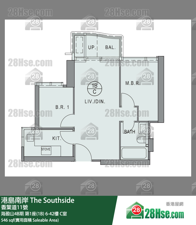 港岛南岸 海盈山4B期第1座(1B)9楼 C室 平面图
