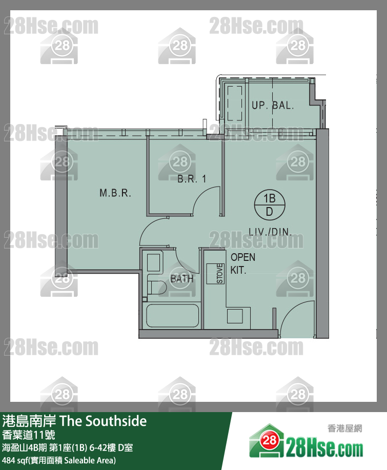 港岛南岸 海盈山4B期第1座(1B)6楼 D室 平面图