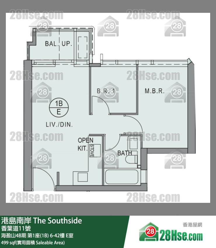 港岛南岸 海盈山4B期第1座(1B)17楼 E室 平面图