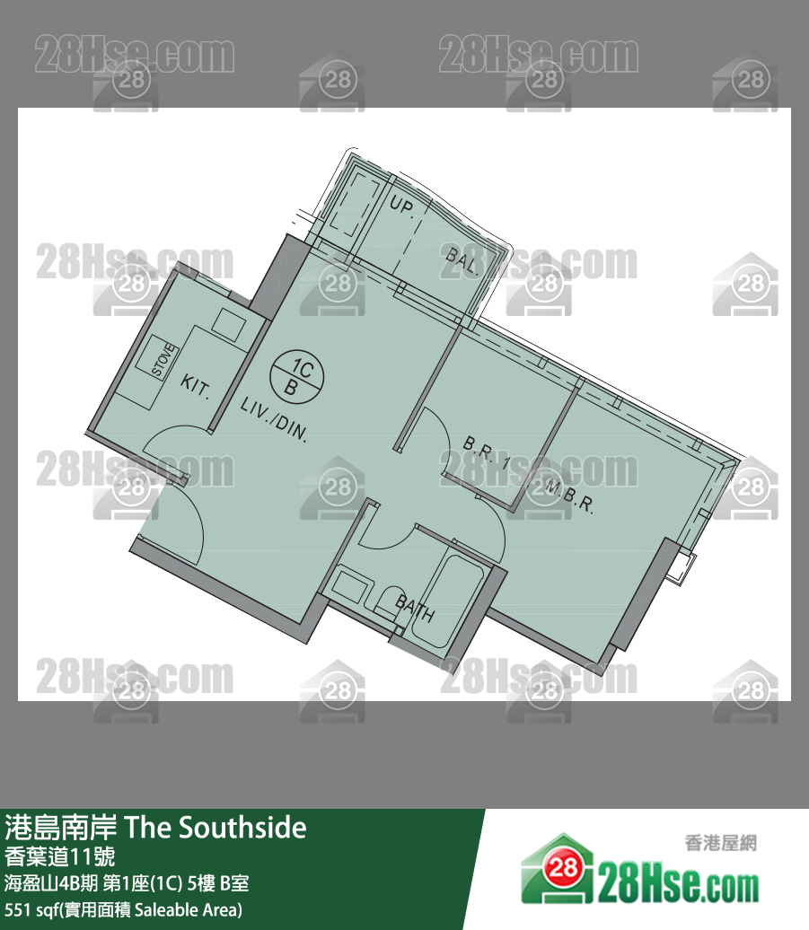 港岛南岸 海盈山4B期第1座(1C)5楼 B室 平面图