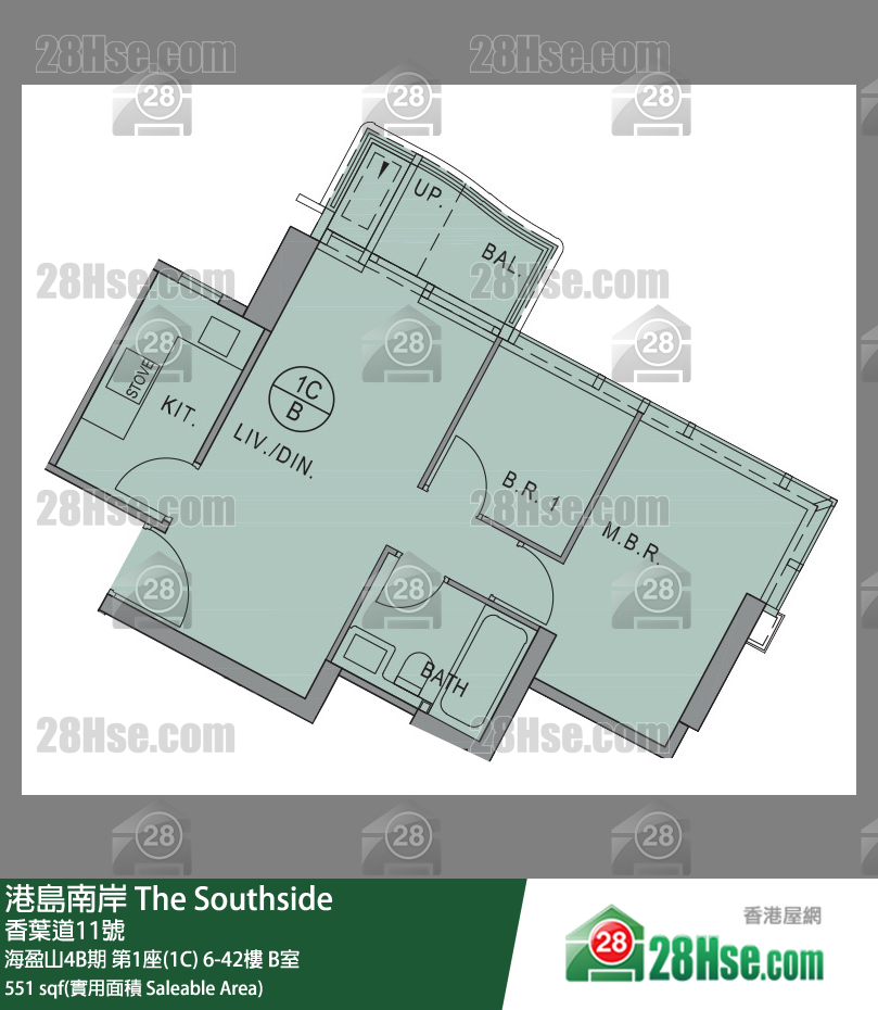 港島南岸 海盈山4B期第1座(1C)32樓 B室 平面圖