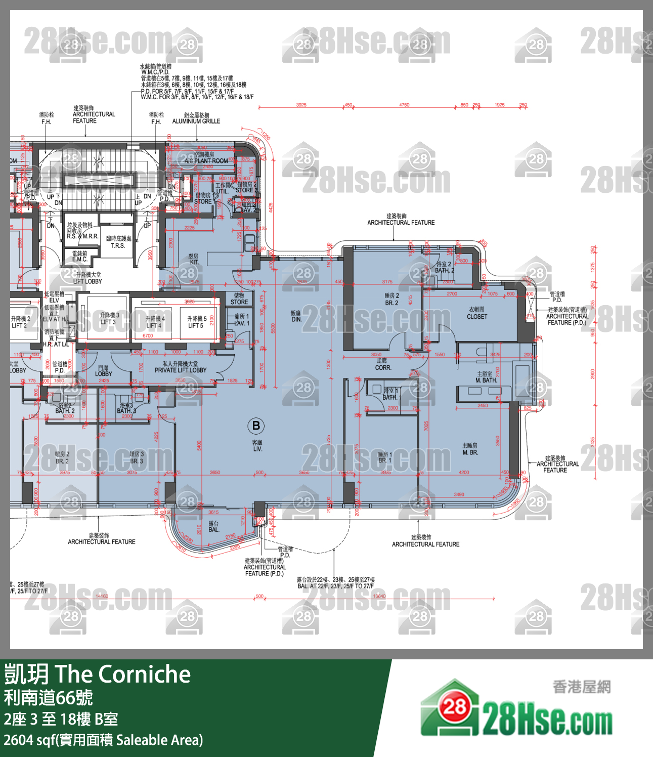 凯玥 2座 12楼 B室 平面图