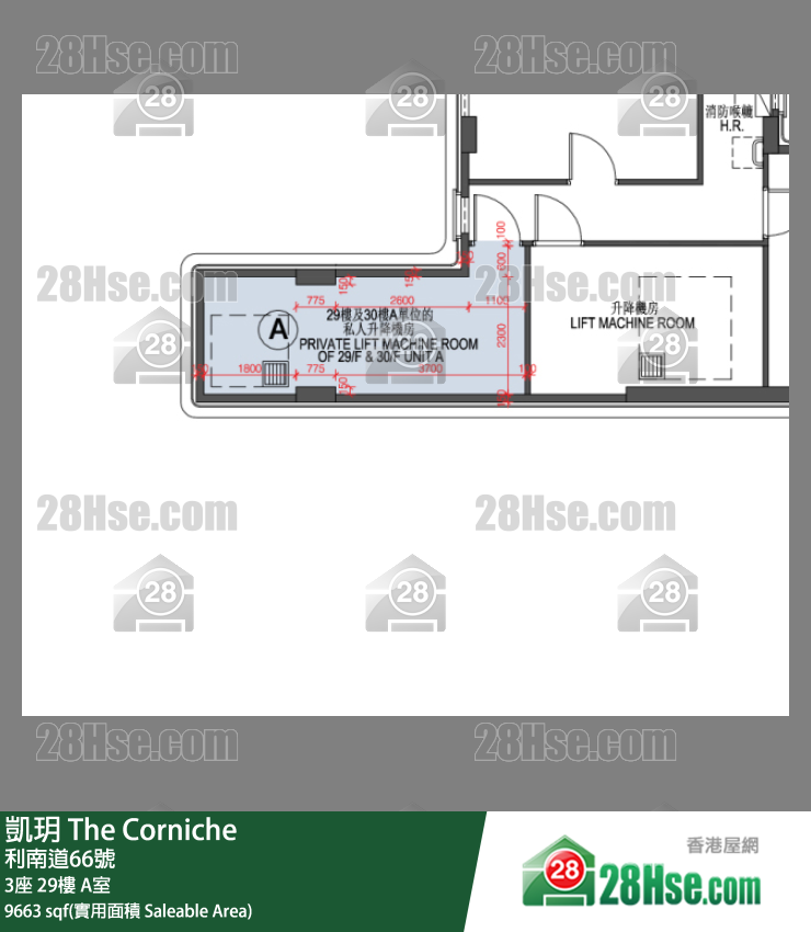 凯玥 3座29楼 A室 平面图