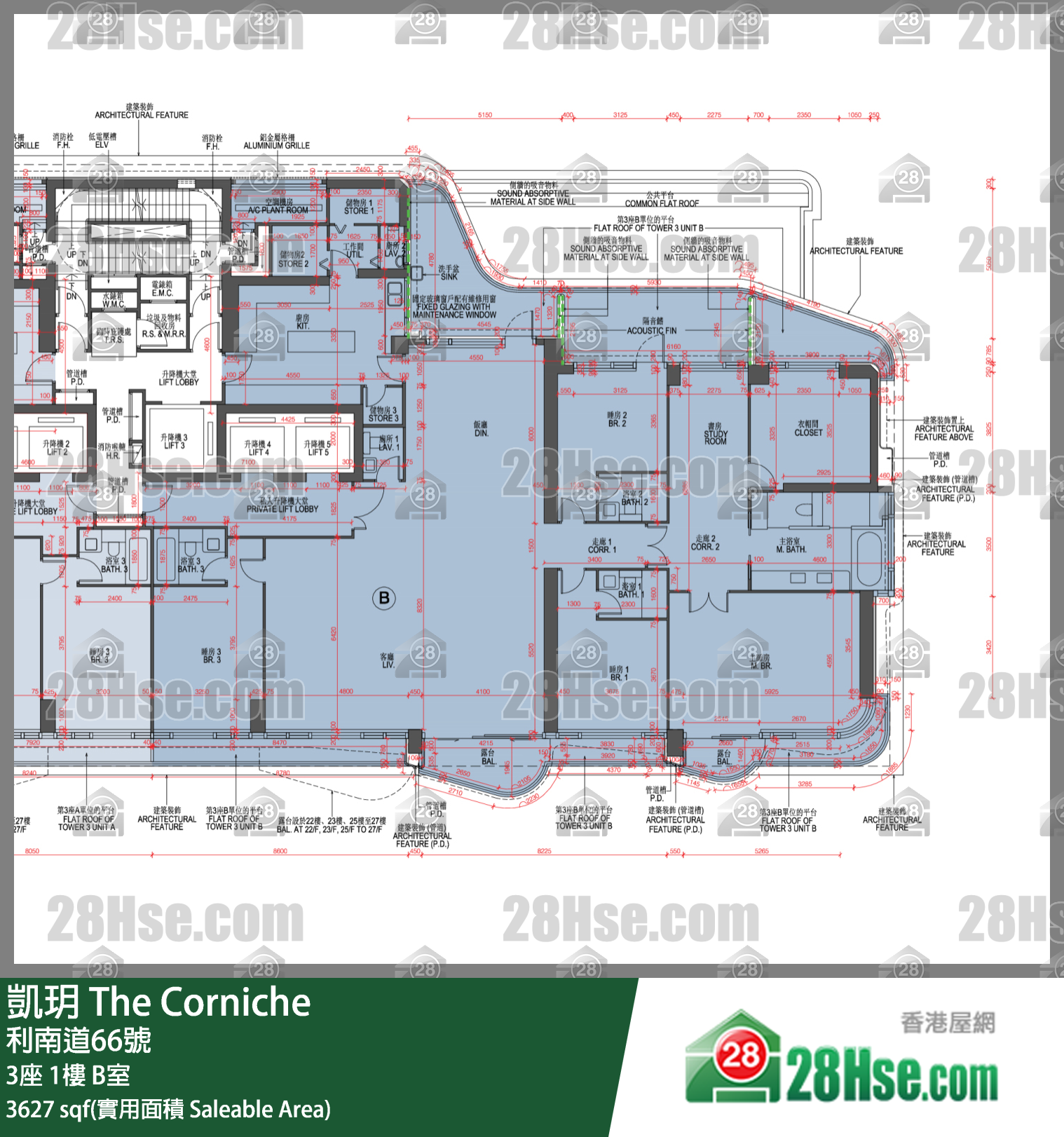 凯玥 3座1楼 B室 平面图