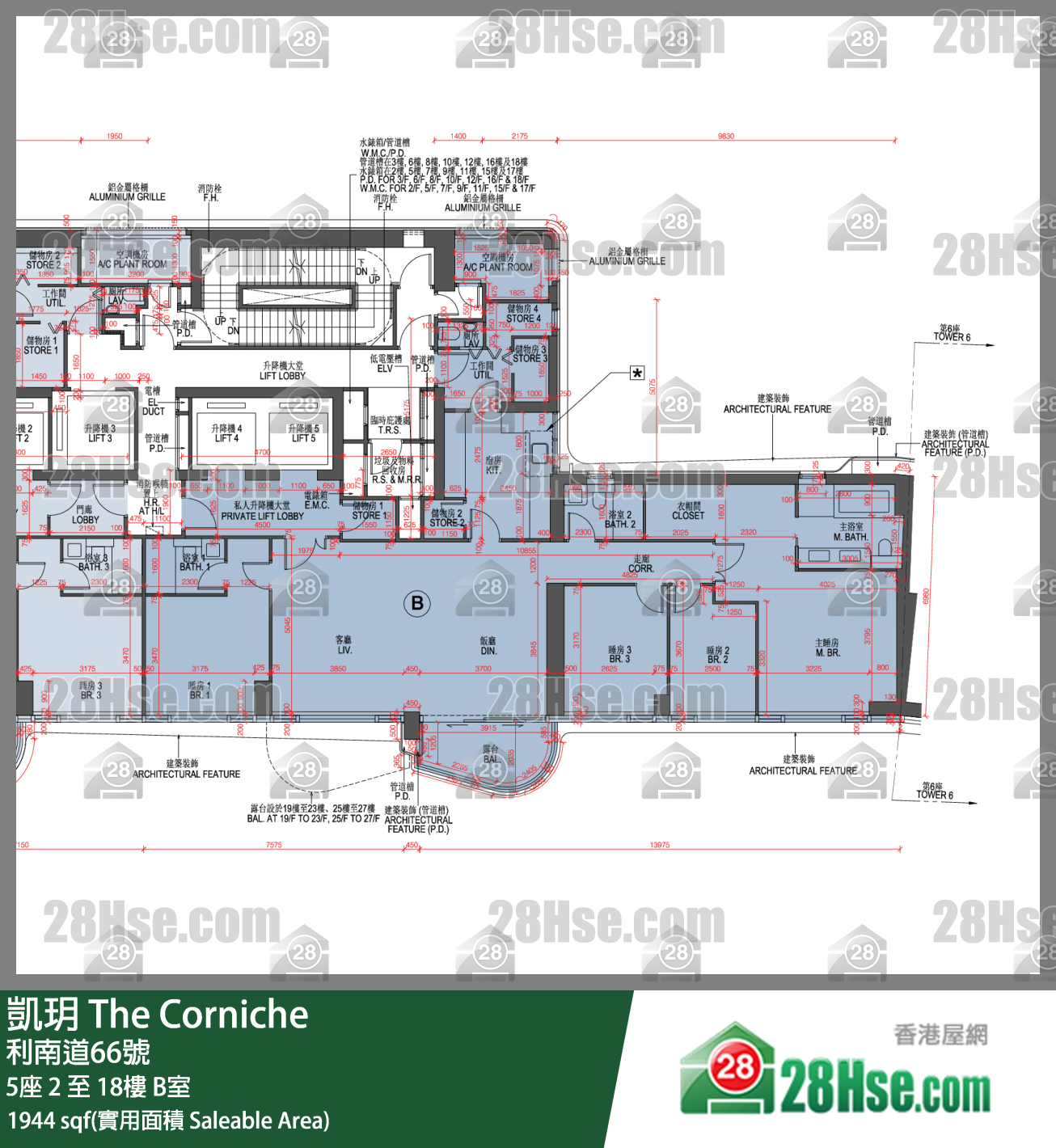 凯玥 单位平面图(由 28Hse 提供)